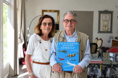Marc and Geneviève Ranjon with the closed book