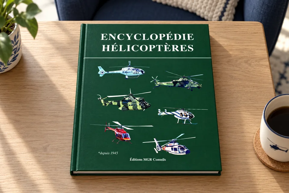 Encyclopédie Hélicoptères, staged image for illustration